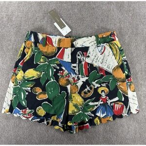 J.Crew Printed Scallop Hem Shorts Womens 4 Mediterranean Fruit Scenic NWT